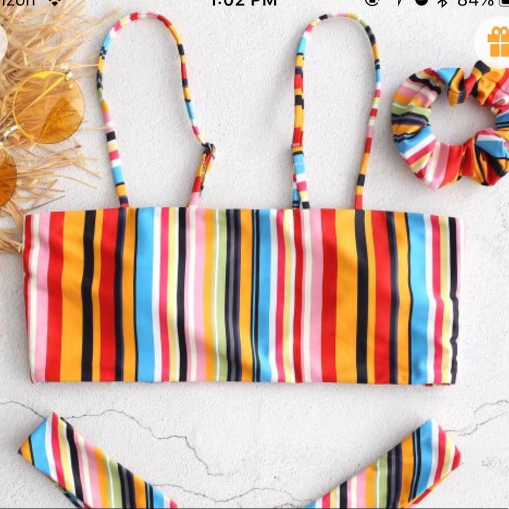 ZAFUL Colorful Striped Cami Bikini Set - Picture 2 of 6
